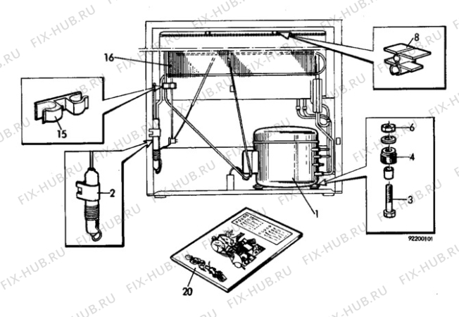 Взрыв-схема холодильника Faure 81.33 - Схема узла C10 Cold, users manual